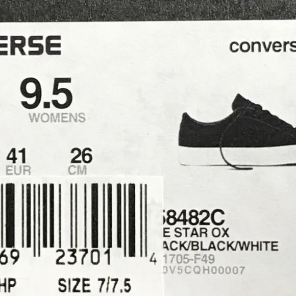 Converse One Star Ox Black‎ White Shoes - Picture 8 of 8